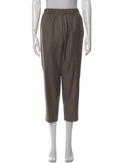Pre-owned Dušan Wool Straight Leg Pants In Neutral