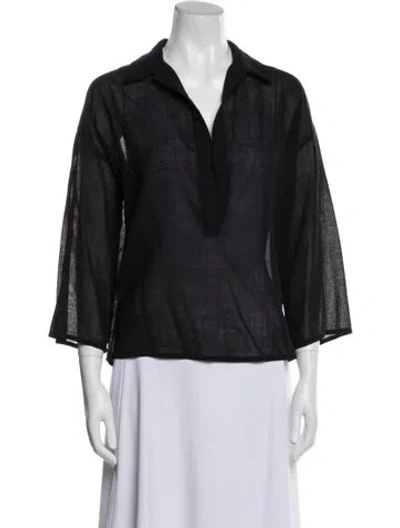 Pre-owned Dušan Wool Three-quarter Sleeve Blouse In Blue