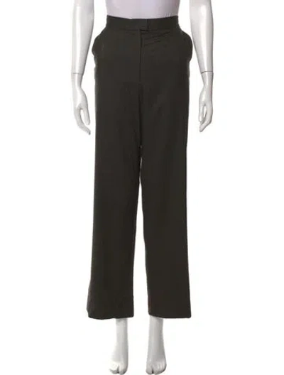Pre-owned Dušan Wool Wide Leg Pants In Green