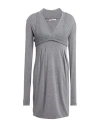Dub Dub Woman Mini Dress Grey Size 8 Viscose, Polyamide, Wool In Grey