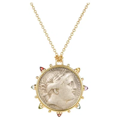 Pre-owned Dubini Artemis Rare Goddess Ancient Silver Coin Medallion Gold In Multi