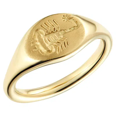 Pre-owned Dubini Scorpion Intaglio 18 Karat Yellow Gold Signet Ring