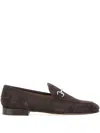 Duca Heritage Almond-toe Suede Loafers In Brown