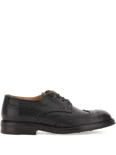 Duca Heritage James Leather Derby Shoes In Black