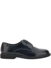 Duca Heritage Lace-up Leather Derby Shoes In Blue