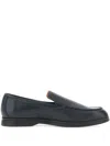 Duca Heritage Lorenzo Plain Leather Loafers In Blue