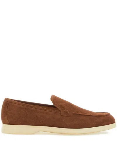 Duca Heritage Lorenzo Plain Suede Loafers In Brown