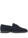 Duca Heritage Piero1 Suede Loafers In Blue