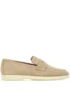 Duca Heritage Piero1 Suede Loafers In Neutral