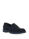 Duca Heritage Suede Loafers In Blue