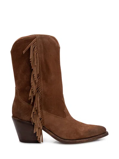 Ducanero High-heeled Fringe Boots In Birra