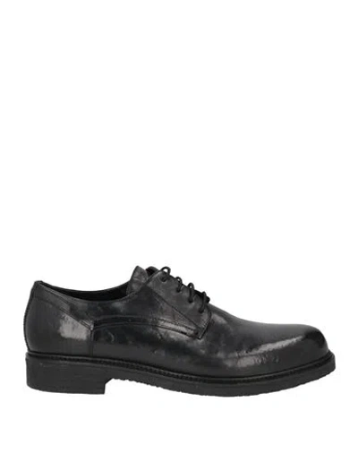 Ducanero Man Lace-up Shoes Black Size 10 Calfskin In Multi
