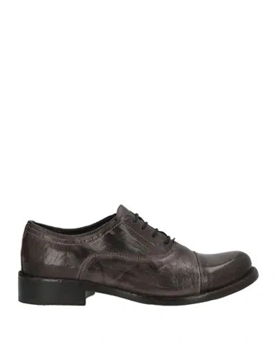 Ducanero Man Lace-up Shoes Dark Brown Size 6 Calfskin