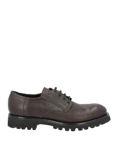 Ducanero Man Lace-up Shoes Dark Brown Size 8 Leather In Multi
