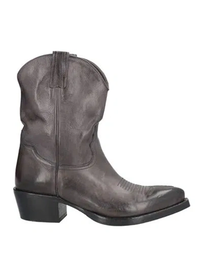 Ducanero Woman Ankle Boots Grey Size 11 Leather In Gray