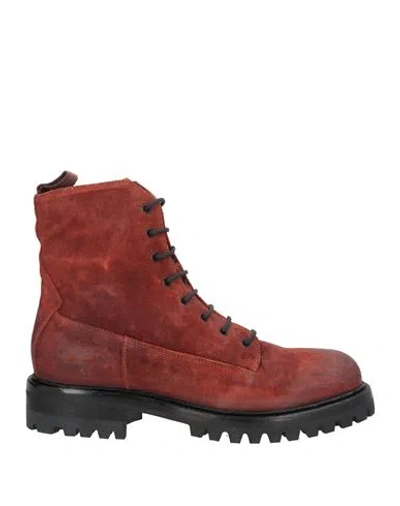 Ducanero Woman Ankle Boots Rust Size 7 Leather In Red