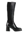 Ducanero Woman Boot Black Size 10 Leather, Textile Fibers