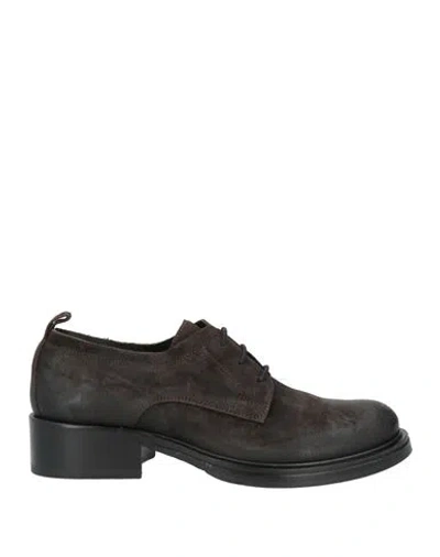 Ducanero Woman Lace-up Shoes Dark Brown Size 7 Leather