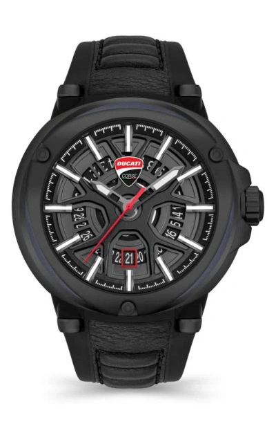 Ducati Corse Partenza Silicone Strap Watch, 49mm In Black