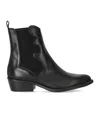 Duccio Del Duca Black Texan Bootie In Animal Print
