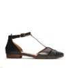 Duccio Del Duca Open Shoe In Black Lizard Print Leather In Black