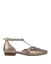Duccio Del Duca Woman Ballet Flats Bronze Size 8 Leather