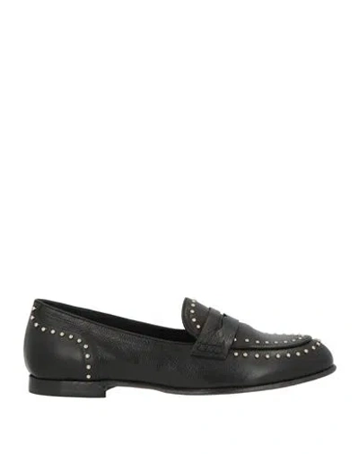 Duccio Del Duca Woman Loafers Black Size 7 Leather