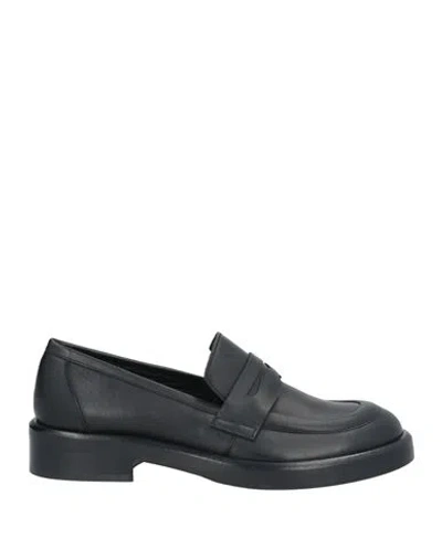 Duccio Del Duca Woman Loafers Black Size 7.5 Leather