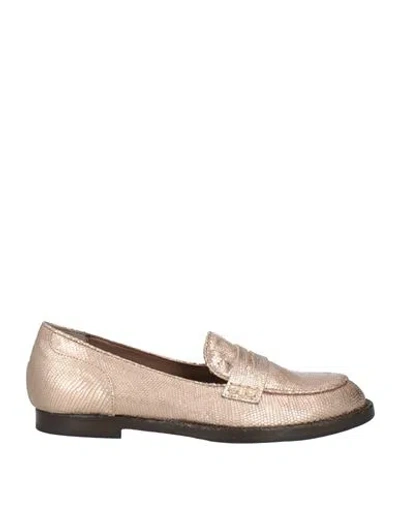 Duccio Del Duca Woman Loafers Rose Gold Size 8 Leather