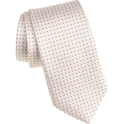 Duchamp Basketweave Silk Tie In Neutral
