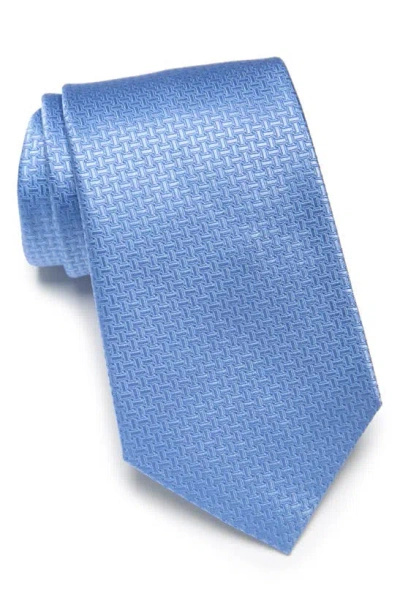 Duchamp Basketweave Silk Tie In Lt Blue