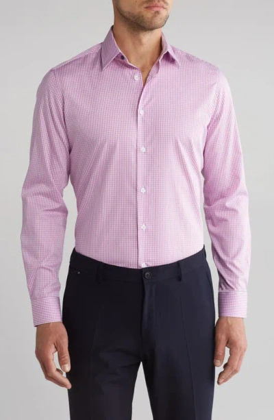 Duchamp Check Tailored Fit Dress Shirt In Lilac