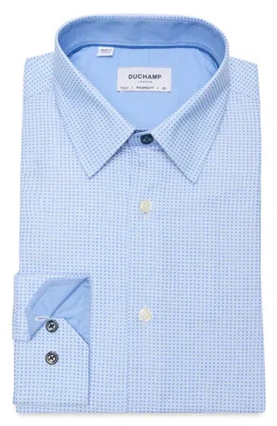 Duchamp Diamond Print Slim Fit Dress Shirt In Blue