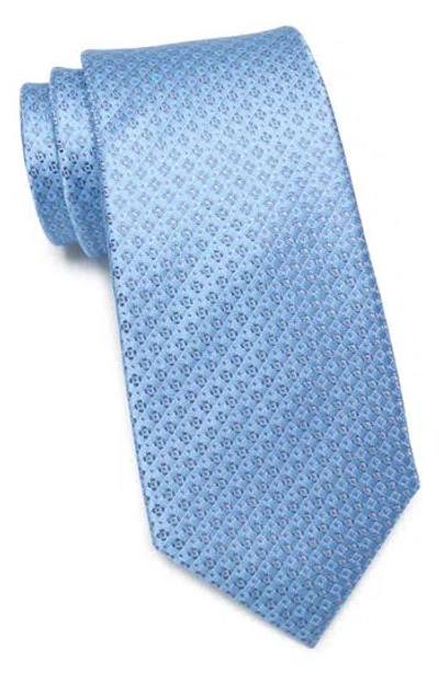 Duchamp Floral Geometric Tie In Blue