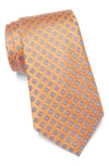 Duchamp Floral Medallion Silk Tie In Orange