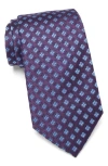 Duchamp Floral Medallion Silk Tie In Purple