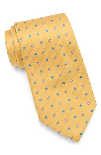 Duchamp Floral Silk Tie In Yellow