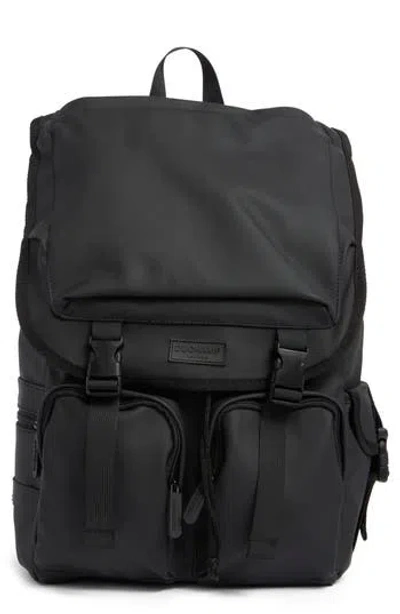 Duchamp Foldover Buckle Rubberized Backpack In Black