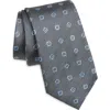 Duchamp Geometric Silk Tie In Gray