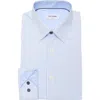Duchamp Grid Print Slim Fit Dress Shirt In Blue
