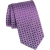 Duchamp Grid Silk Tie In Purple