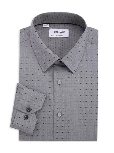 Duchamp London Men's Tailored Fit Dress Shirt In Charcoal