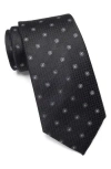 Duchamp Medallion Jacquard Silk Tie In Black