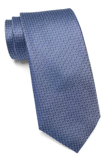 Duchamp Medallion Jacquard Silk Tie In Blue