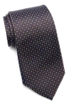 Duchamp Medallion Jacquard Silk Tie In Brown
