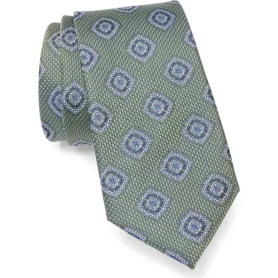 Duchamp Medallion Jacquard Silk Tie In Green