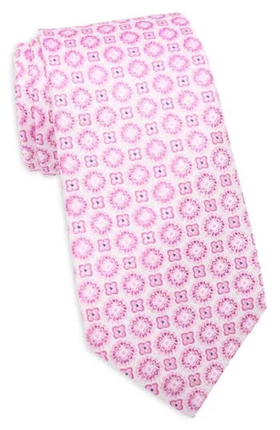 Duchamp Medallion Jacquard Silk Tie In Blue