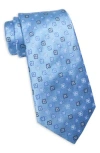 Duchamp Medallion Print Silk Tie In Blue