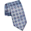 Duchamp Medallion Silk Jacquard Tie In Blue