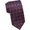 Duchamp Medallion Silk Jacquard Tie In Blue